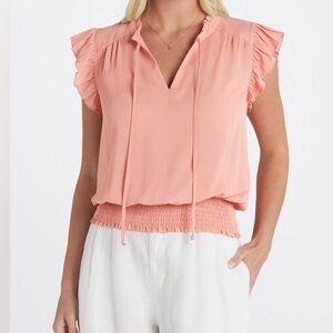 Les Serein Jordan Flutter Sleeve Top BLACK Medium NWT STITCH FIX